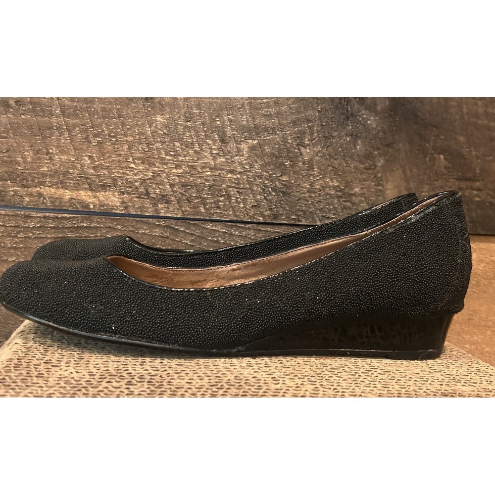 Donald‎ J Pliner Womans Black Wedge Healed 8.5 Wedges Shoes